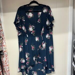 Torrid Blue Floral High Low Dress